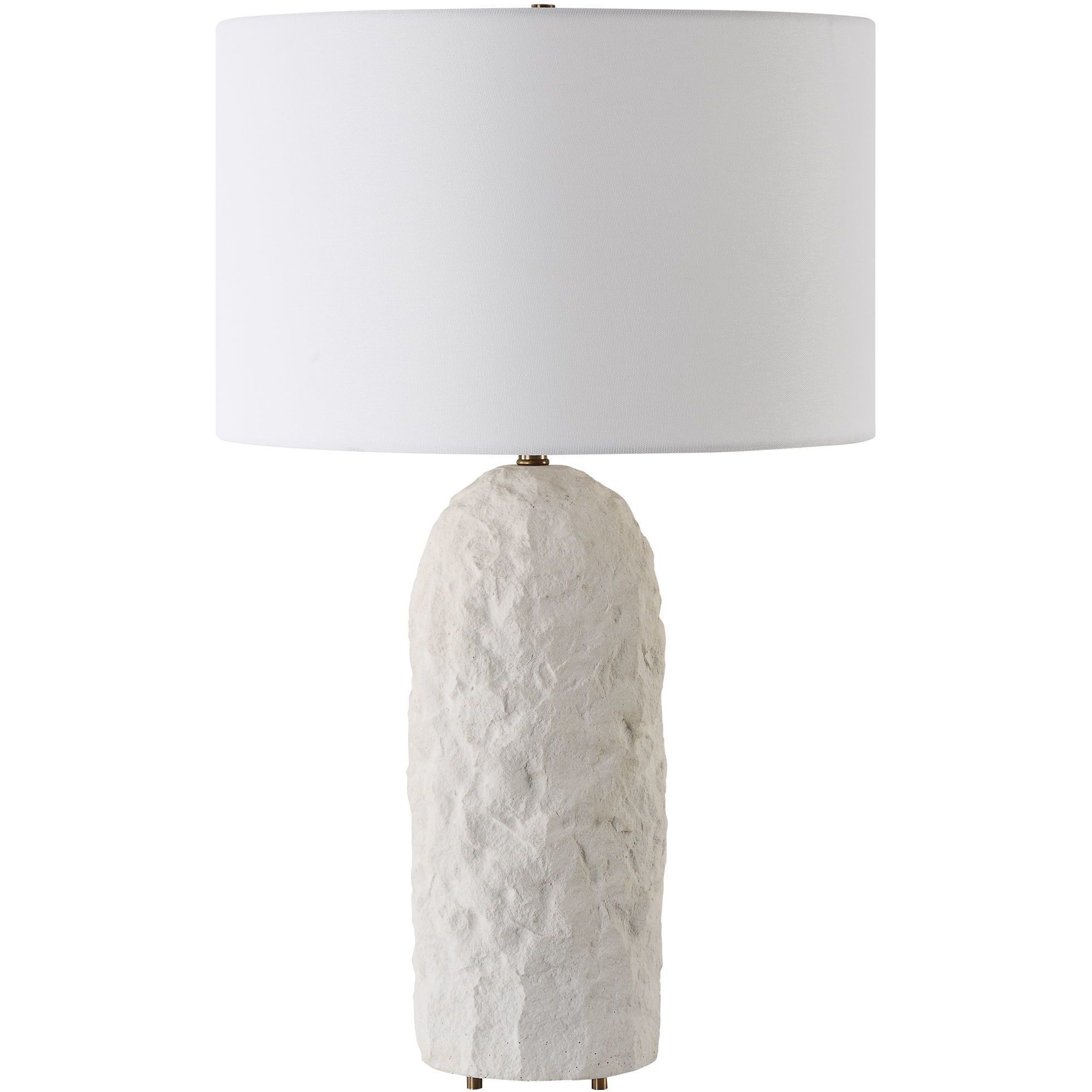 Vieste 27.5 inch 150.00 watt White Sandstone and Brushed Antique Brass Table Lamp Portable Light