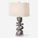 Free Flowing 28.5 inch 150.00 watt Tarnished Nickel Glaze and Clear Crystal Table Lamp Portable Light