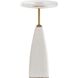 Sora 24 X 12 inch Seeded Glass and Sandstone with Brushed Brass Drink Table