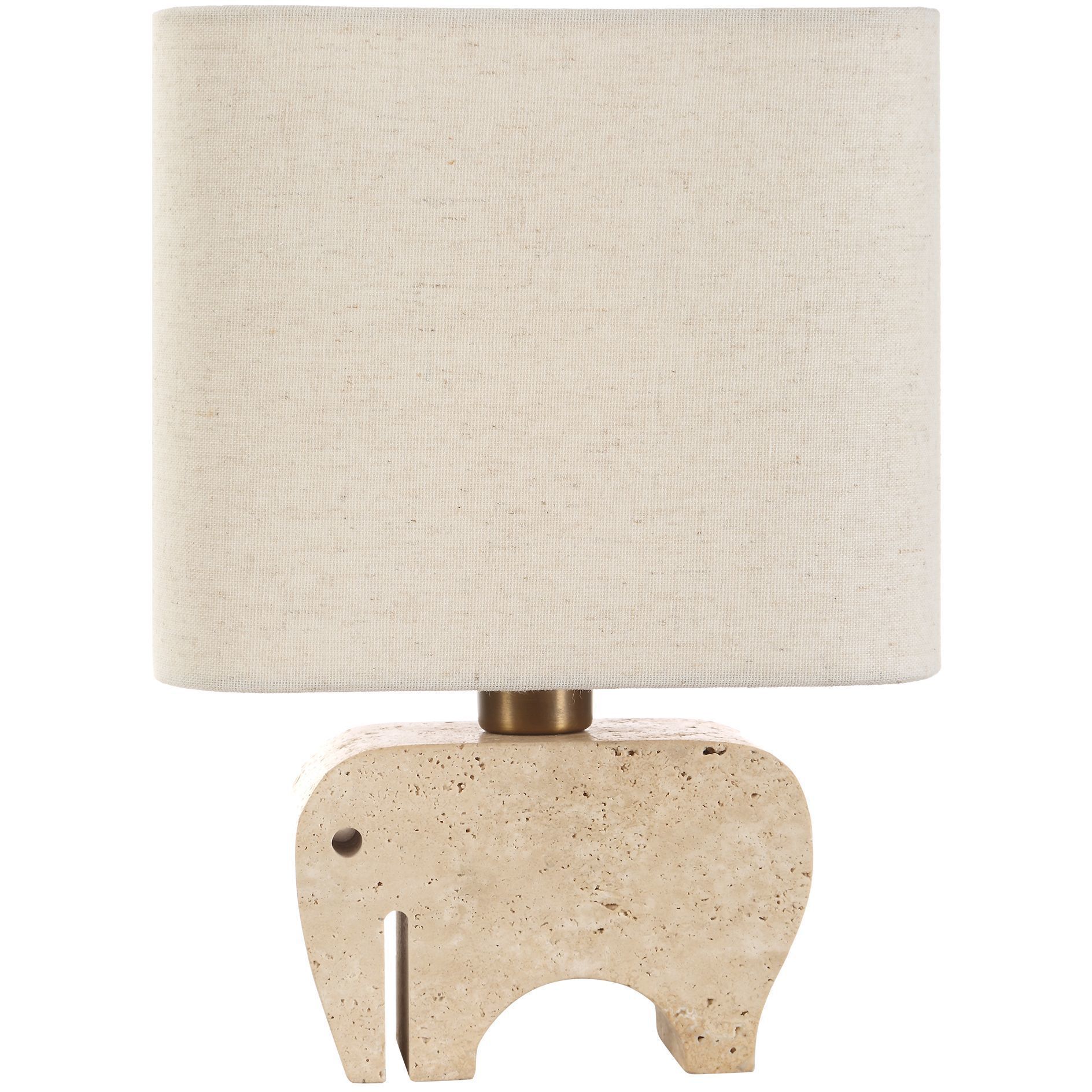 Tusk 11 inch 60.00 watt Beige Travertine ad Brass Accent Lamp Portable Light