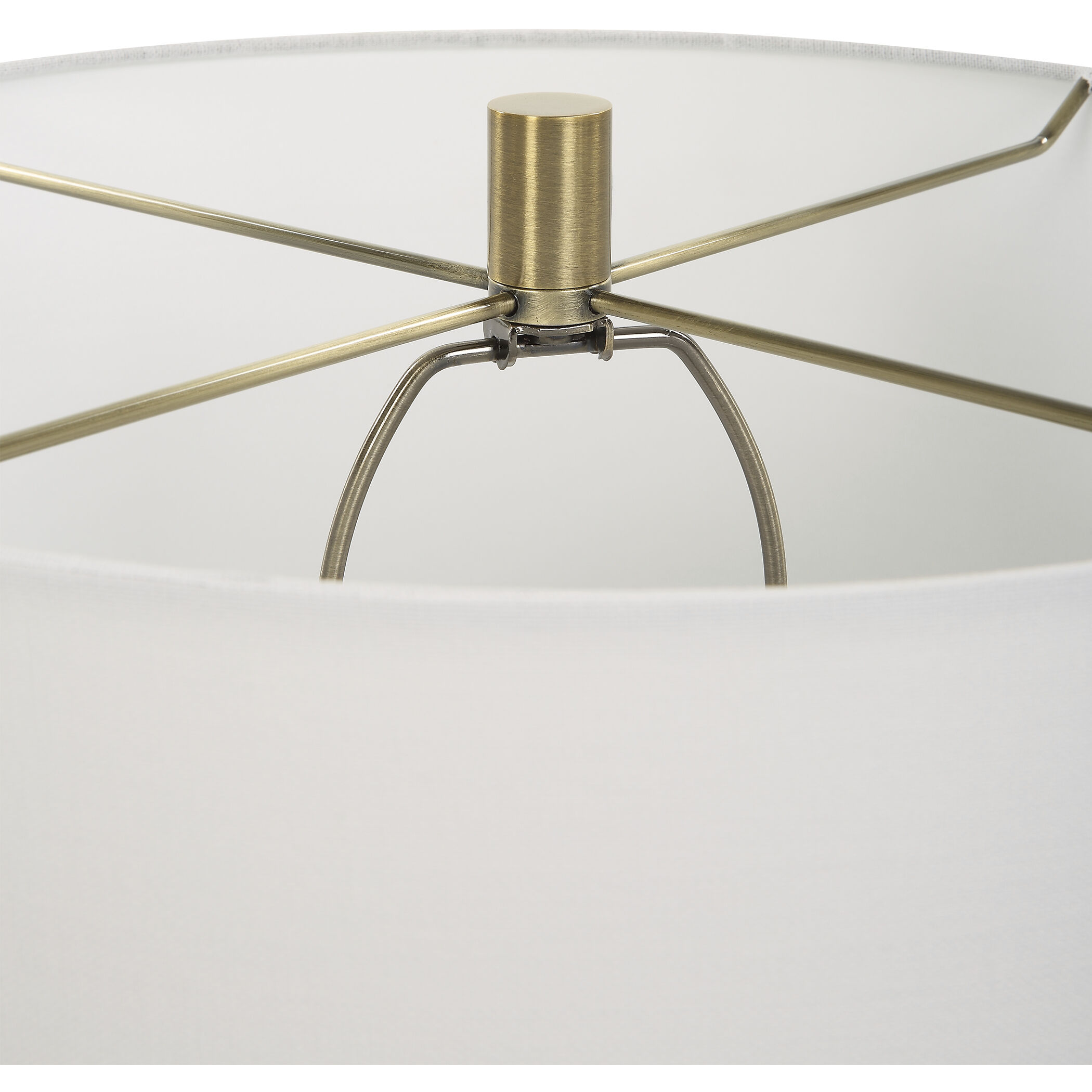 Caviar 32.75 inch 150.00 watt Matte Black and Antique Brass with Crystal Table Lamp Portable Light