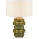 Masau 27.25 inch 150 watt Moss Green Glaze and Antique Brass Table Lamp Portable Light