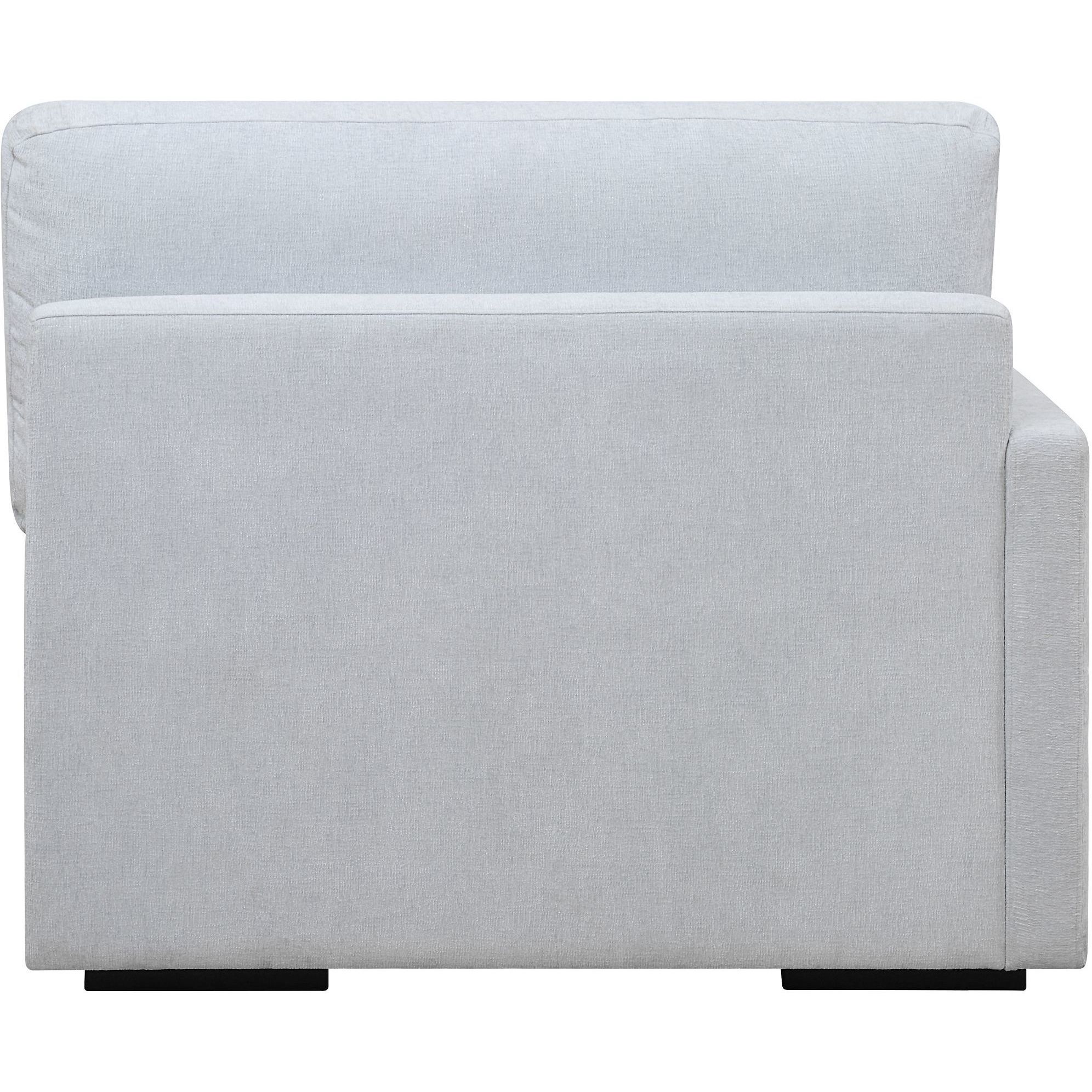 Refuge Light Cloud Blue Polyester Sofa, Left Arm Facing