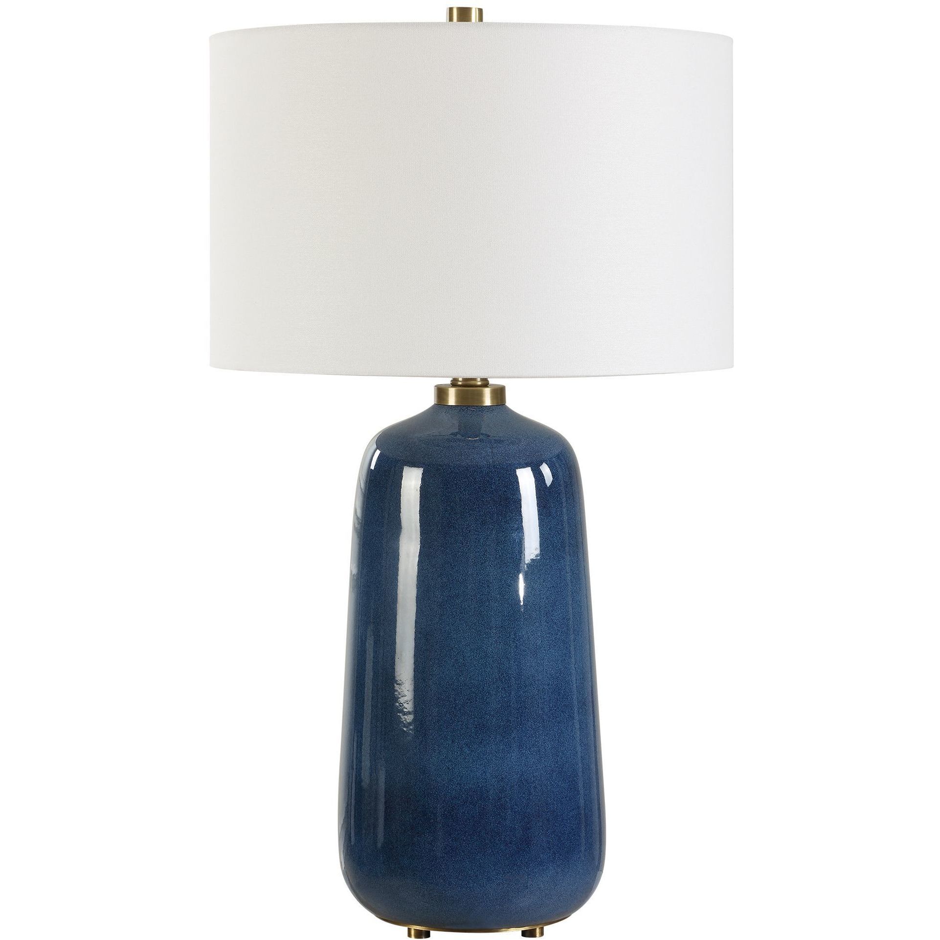 Brae 31.5 inch 150.00 watt Deep Blue Glaze and Brass Table Lamp Portable Light
