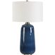 Brae 31.5 inch 150.00 watt Deep Blue Glaze and Brass Table Lamp Portable Light