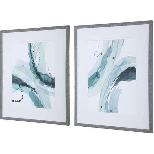 Depth 34 X 28 inch Abstract Watercolor Prints, Set of 2