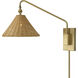 Phuvinh 1 Light 12 inch Natural Rattan and Antique Brass Sconce Wall Light