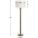 Keros 62 inch 150 watt Dark Oak and Brass Floor Lamp Portable Light