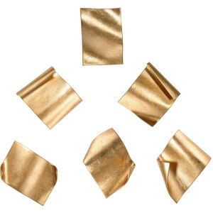Fluttering Pages Bright Gold Leaf Wall Decor, Set of 6