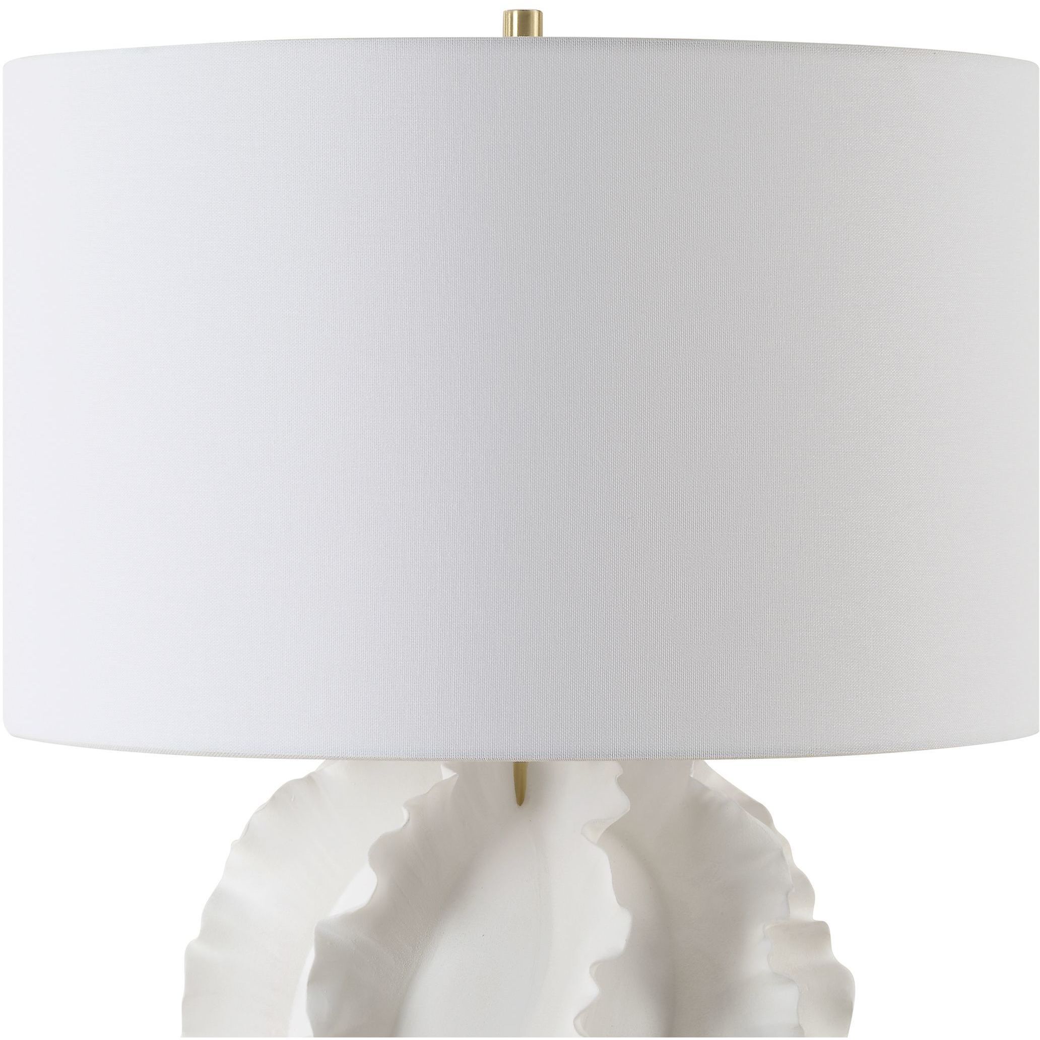 Saylor 27.5 inch 150.00 watt Satin White Glaze with Brass and Crystal Table Lamp Portable Light