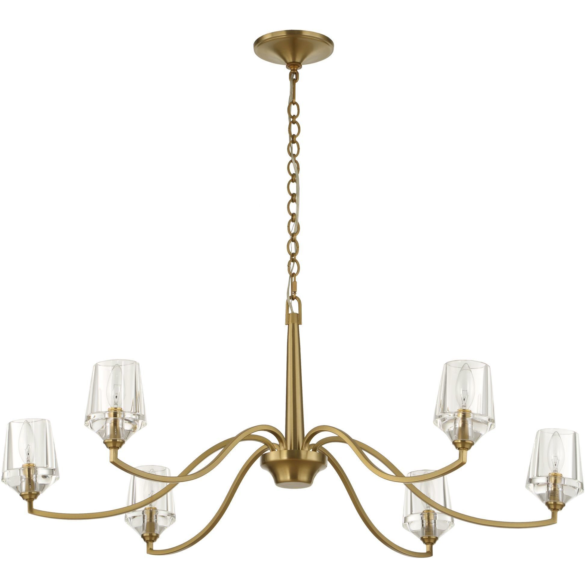 Barcelona 6 Light 40.25 inch Natural Brass Chandelier Ceiling Light
