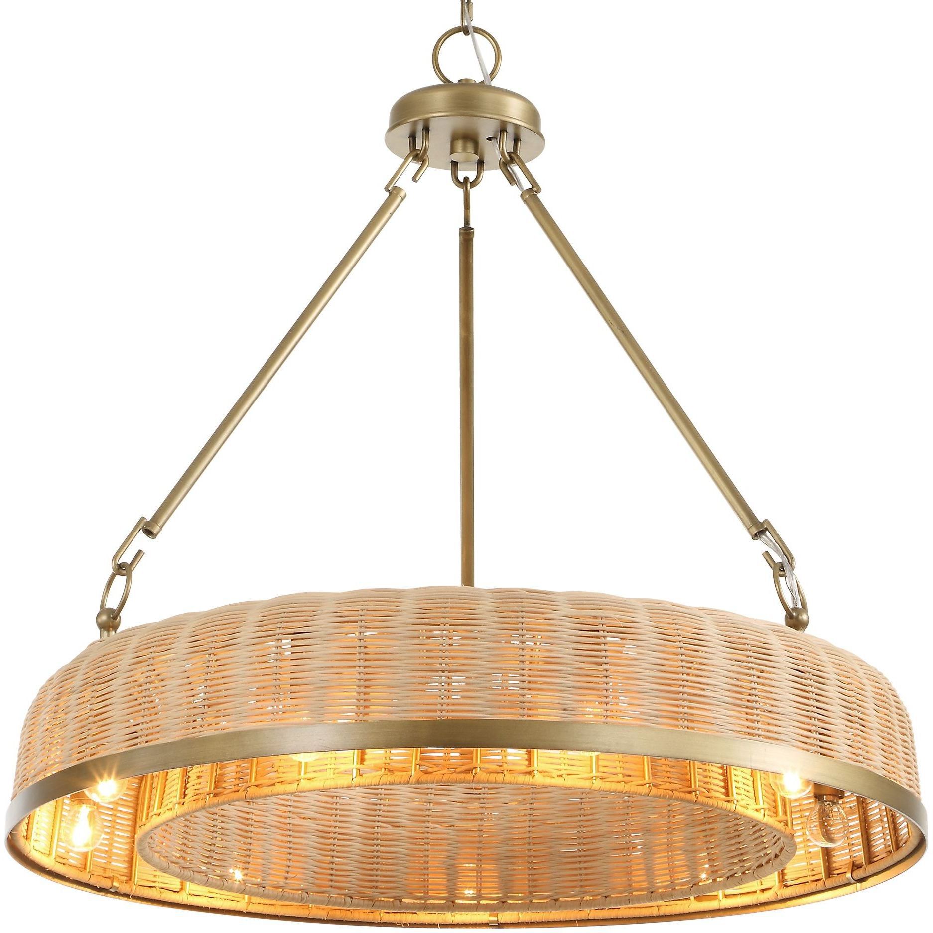 Ladakh 9 Light 28 inch Weathered Brushed Brass Pendant Ceiling Light