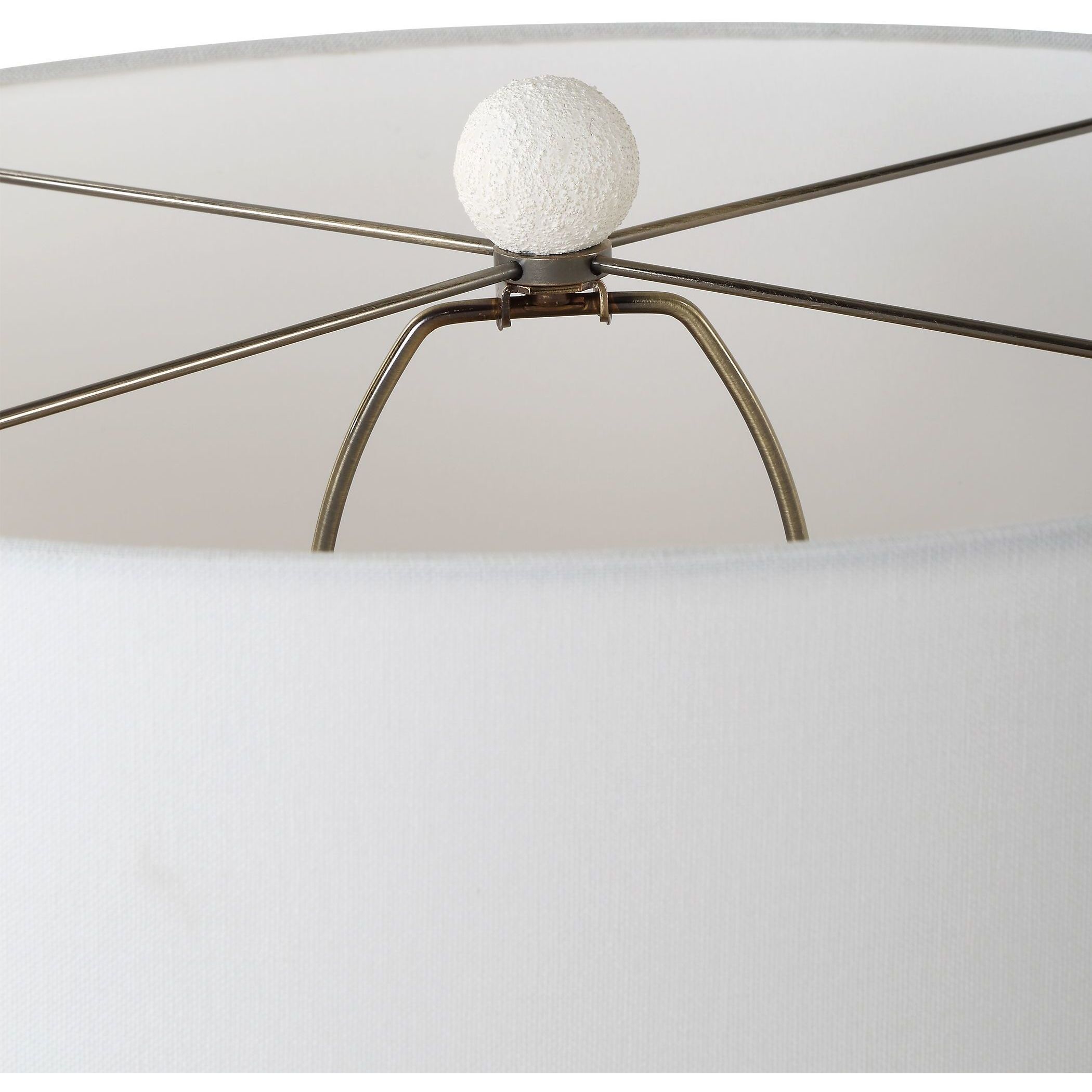 Vida 33 inch 150.00 watt Chalk White Glaze and Brushed Brass Table Lamp Portable Light