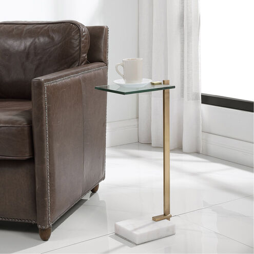Butler 24 X 11 inch Brushed Brass and White Marble Coffee Tables