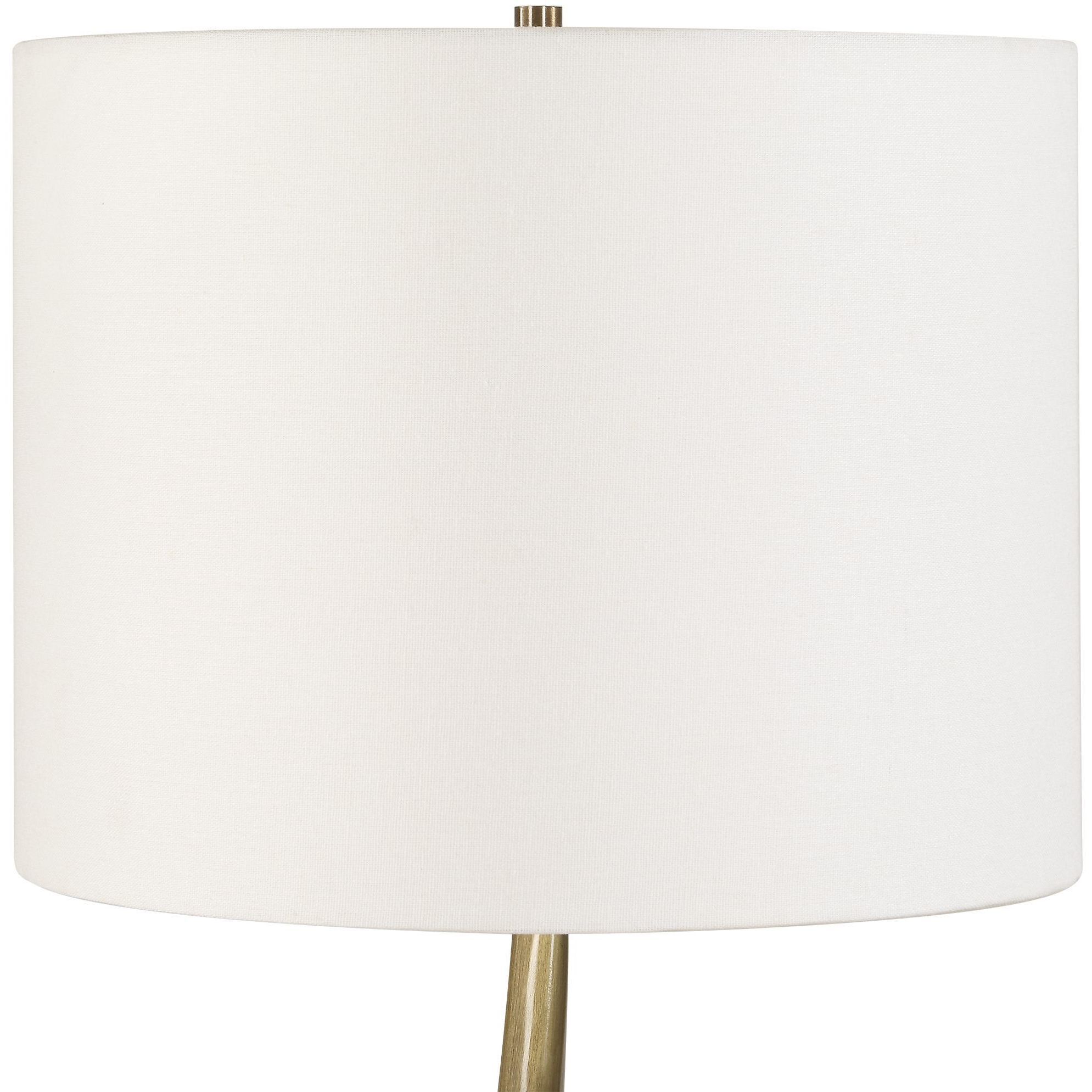 Spiraling 35 inch 7 watt Antique Brass and Black Marble Cordless Buffet Lamp Portable Light