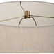 Gravitas 27.5 inch 150 watt Plated Brushed Brass with Porous Ivory Stone Table Lamp Portable Light