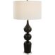 Caviar 32.75 inch 150.00 watt Matte Black and Antique Brass with Crystal Table Lamp Portable Light