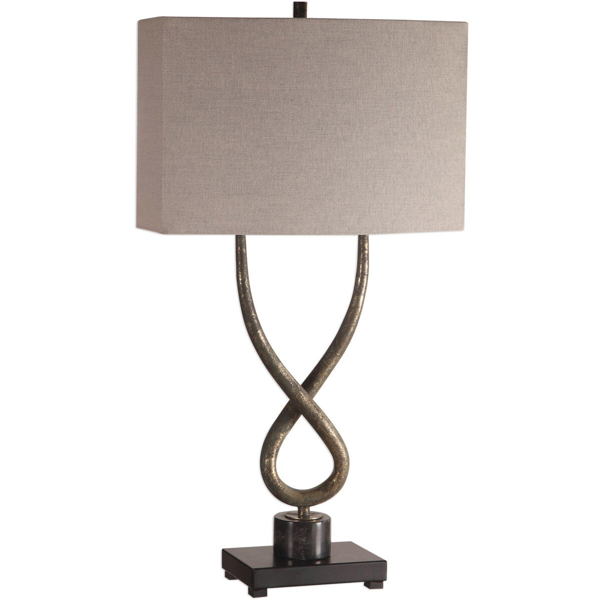 Talema 31 inch 100 watt Distressed Aged Silver Leaf and Black Marble Table Lamp Portable Light