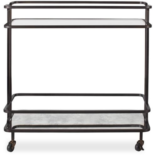 Erivo Bronze and Clear Glass Bar Cart