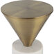 Top Hat 20 X 9 inch White Marble and Brushed Brass Drink Table