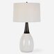 Fralin 30.5 inch 150.00 watt Crackled White Ceramic and Black Table Lamp Portable Light