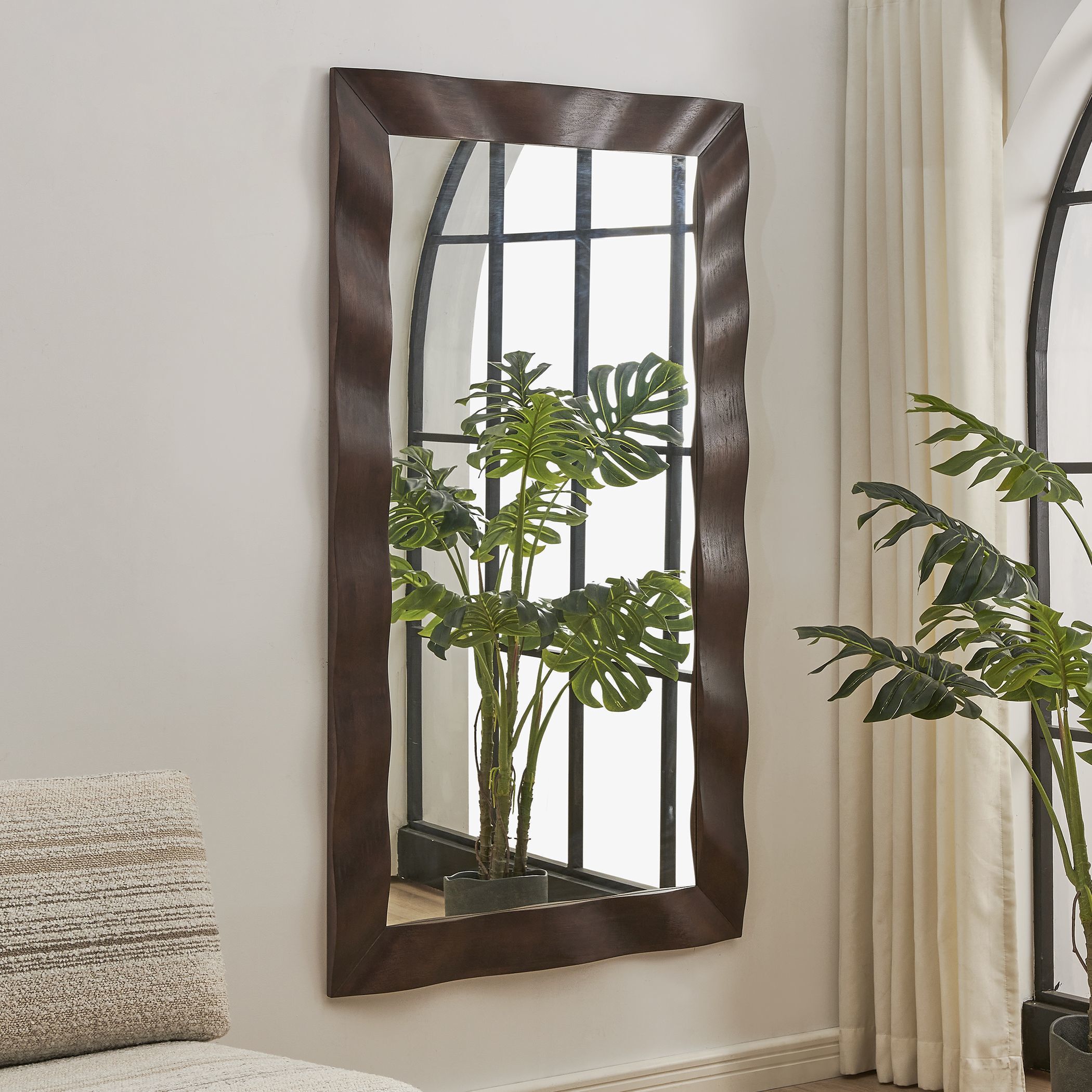 Wrinkle 69.63 X 39.63 inch Dark Walnut Mirror