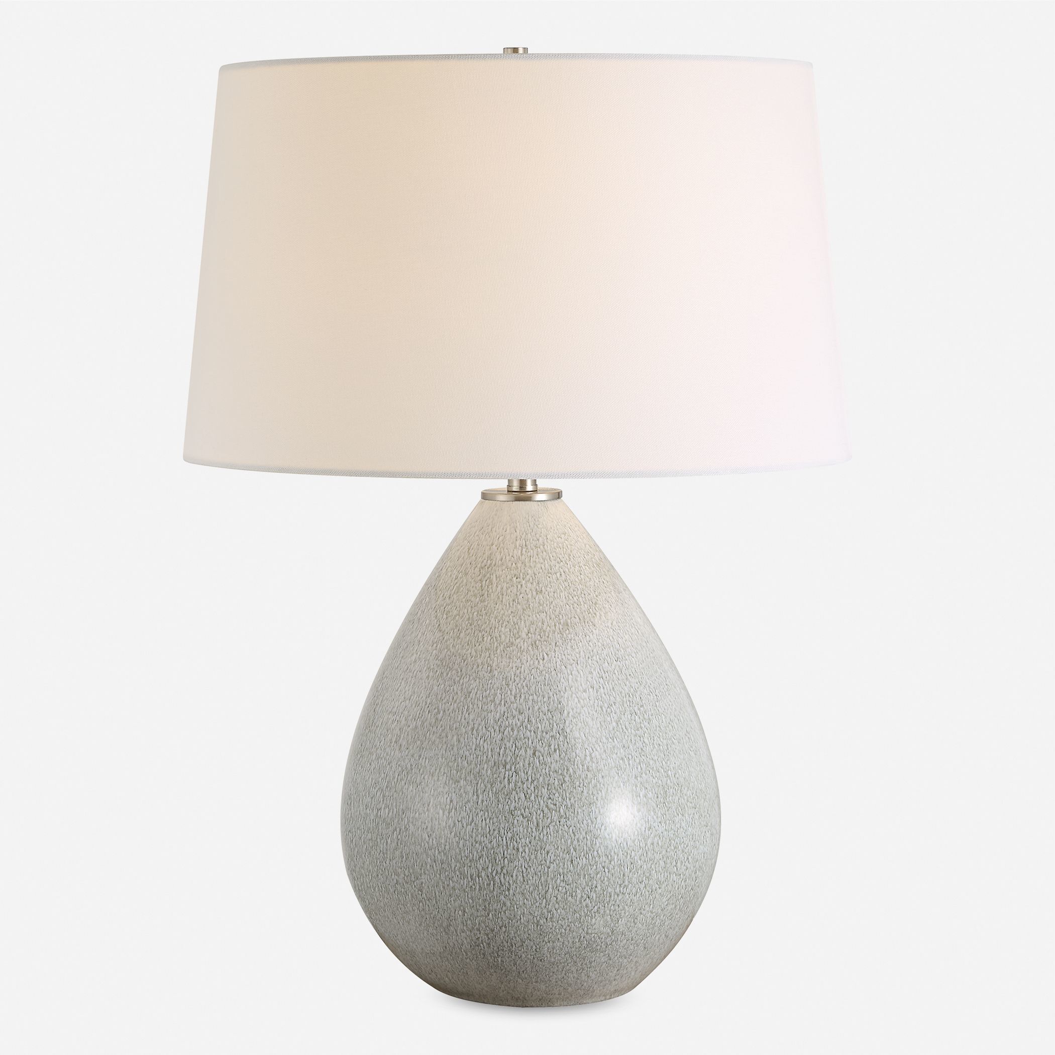 Moray 24.25 inch 150.00 watt Mushroom Gray Drip Glaze and Brushed Nickel Table Lamp Portable Light