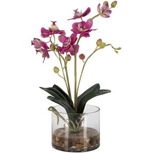 Glory Green and Clear Glass Orchid