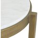Ocilla 22.5 X 18.5 inch Antique Brass and White Marble Accent Table