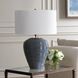 Moher 26 inch 150.00 watt Glossy Blue Glaze and Brass Table Lamp Portable Light