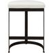 Ivanna 26 inch Matte Black with White Pebbled Faux Leather Counter Stool