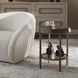Cusano 20.25 X 16.25 inch Brown marble and Antique Brass Accent Table