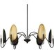 Warwick 6 Light 41.5 inch Black and Gold Textured Chandelier Ceiling Light