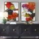 Tried And True Multi-Colored and Bronze Gold Framed Abstract Art, Set of 2
