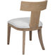 Idris Natural Oak and White Armless Chair