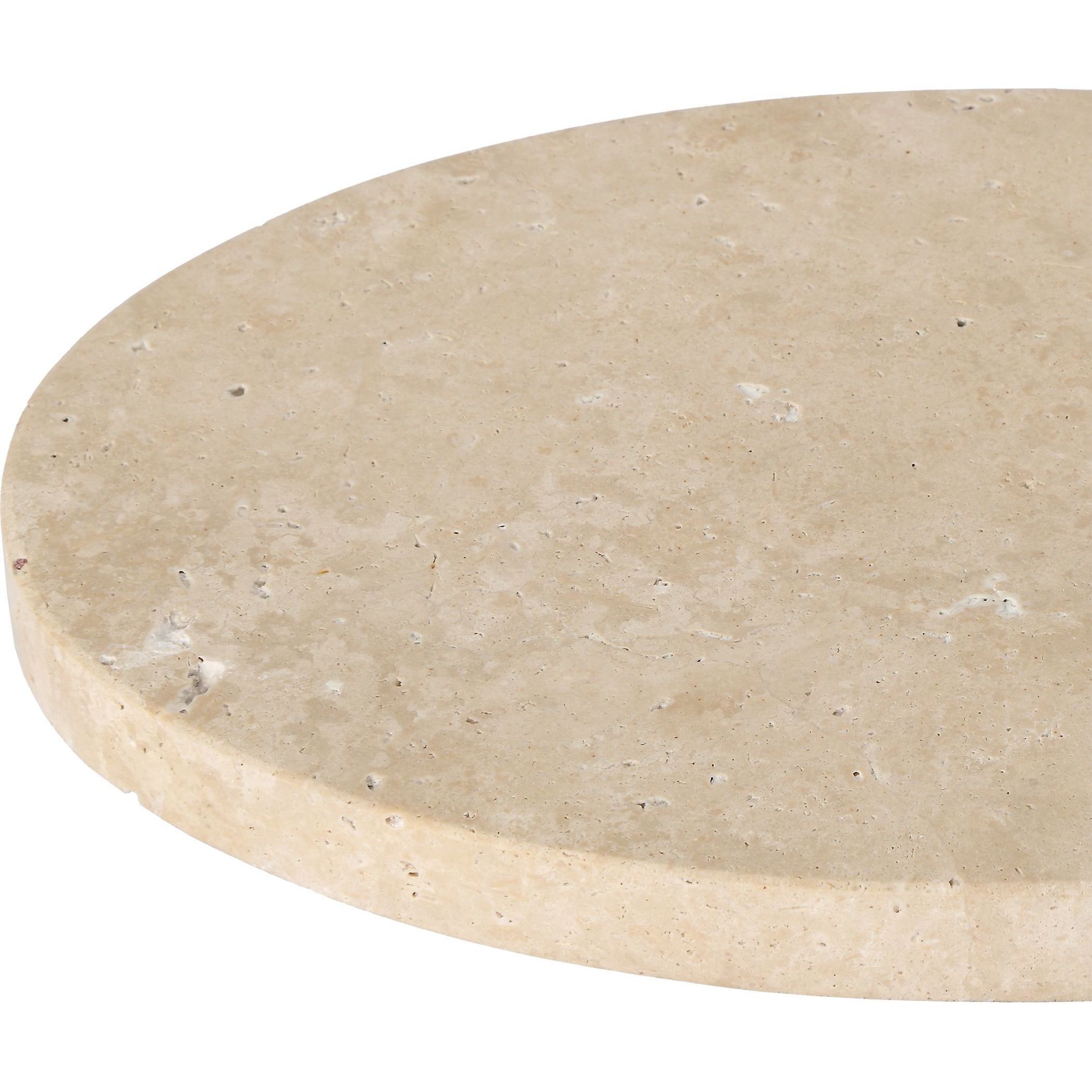 Feranno 22 X 12 inch Travertine and Brass Accent Table