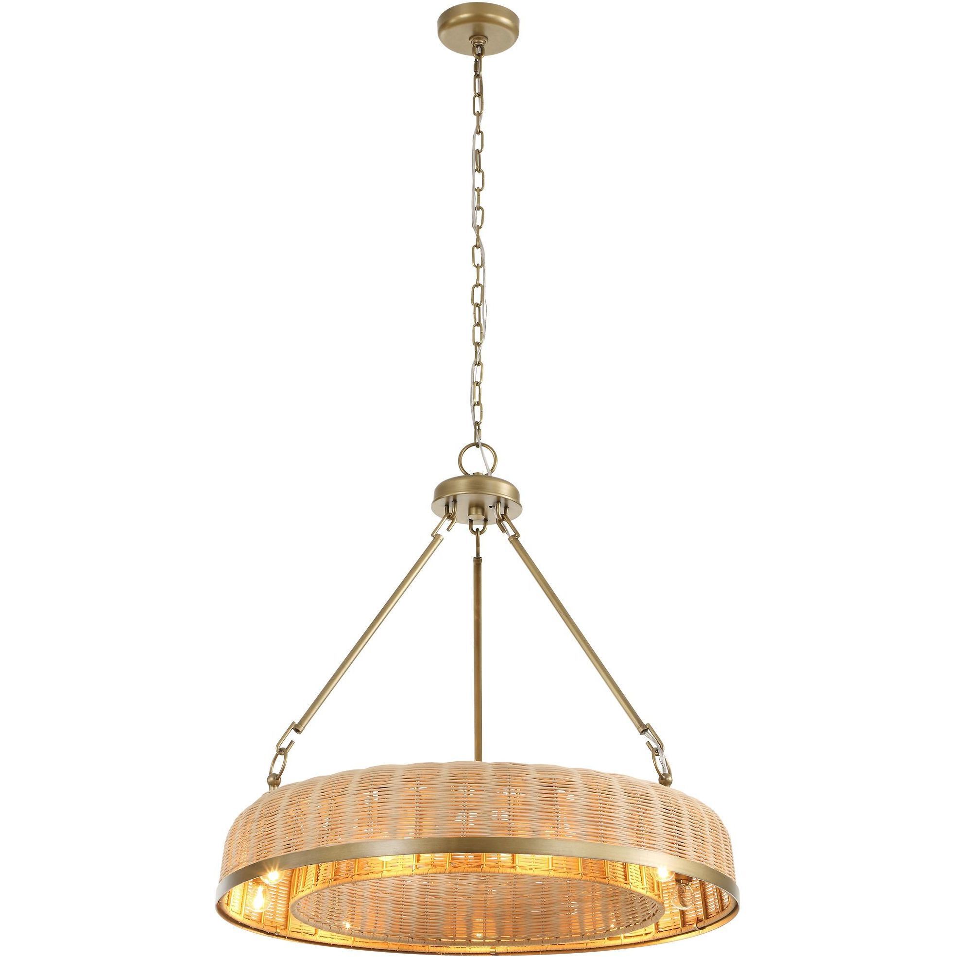 Ladakh 9 Light 28 inch Weathered Brushed Brass Pendant Ceiling Light