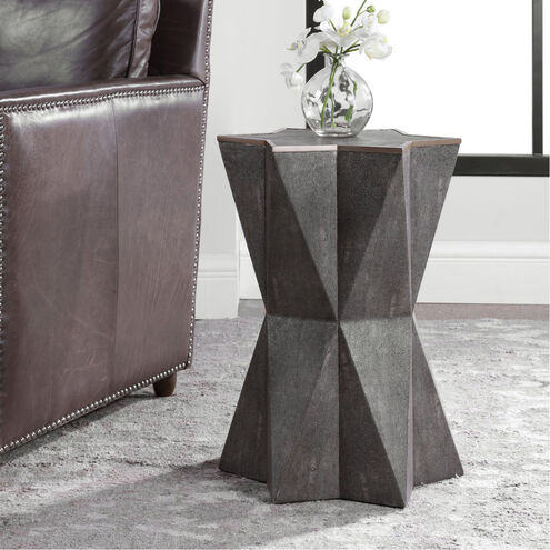 Capella 22 X 16 inch Charcoal Gray with Gold Leaf Trim Accent Table
