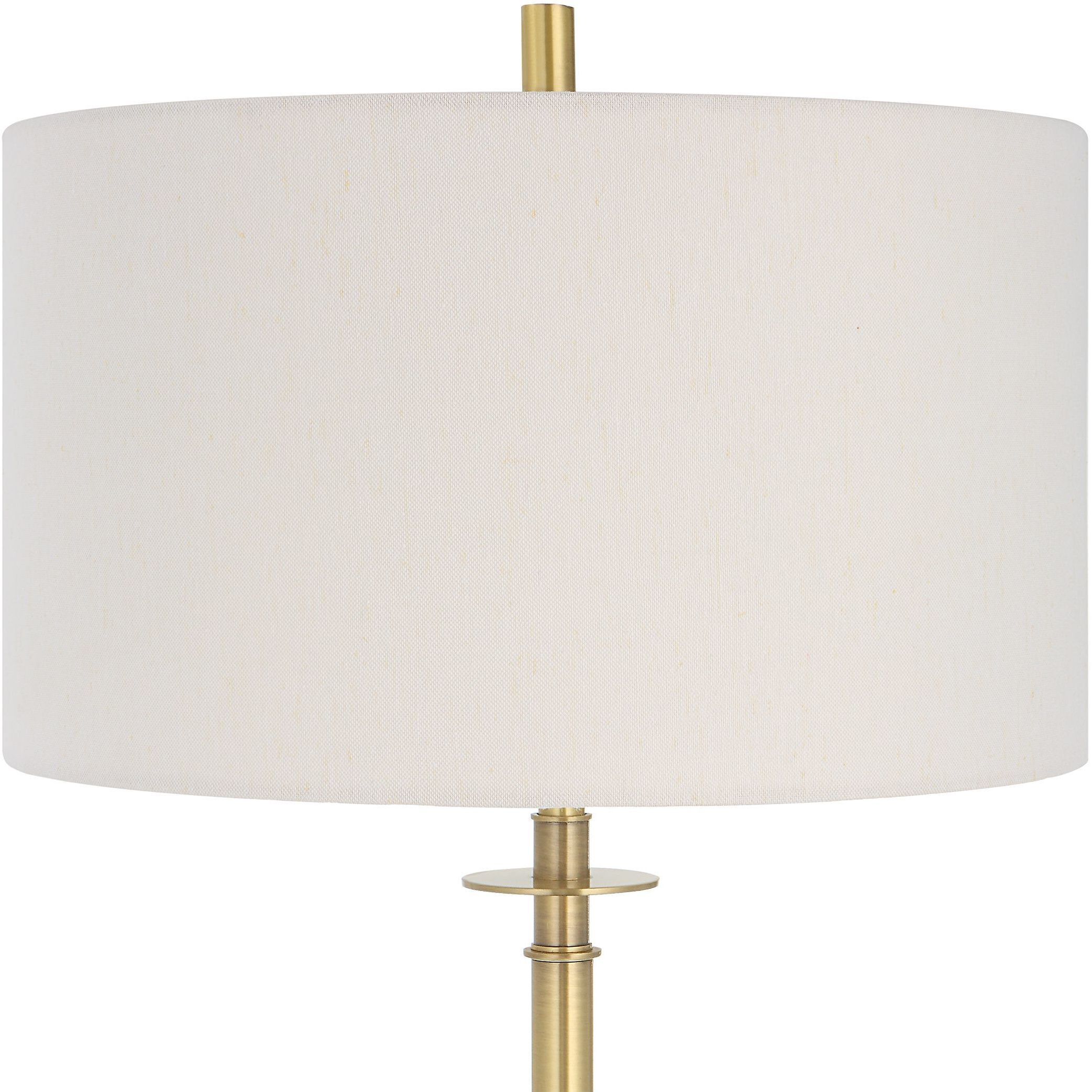 Guard 65 inch 150.00 watt Antiqued Plated Brass and Black Marble Floor Lamp Portable Light