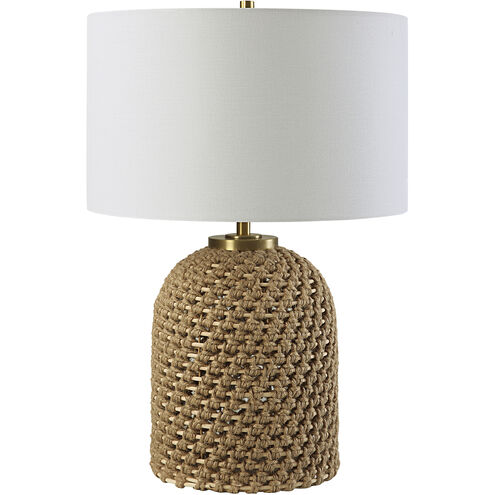 Kendari 24.75 inch 150.00 watt Natural Knotted Rope and Antique Brass Table Lamp Portable Light
