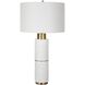 Ruse 30 inch 150 watt Whitewashed Wood and Brushed Brass Table Lamp Portable Light