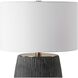 Americana 29 inch 150.00 watt Aged Black With Light Gray Antiquing and Brass Table Lamp Portable Light