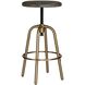 Revolve 24 inch Brushed Brass and Dark Walnut Counter Stool