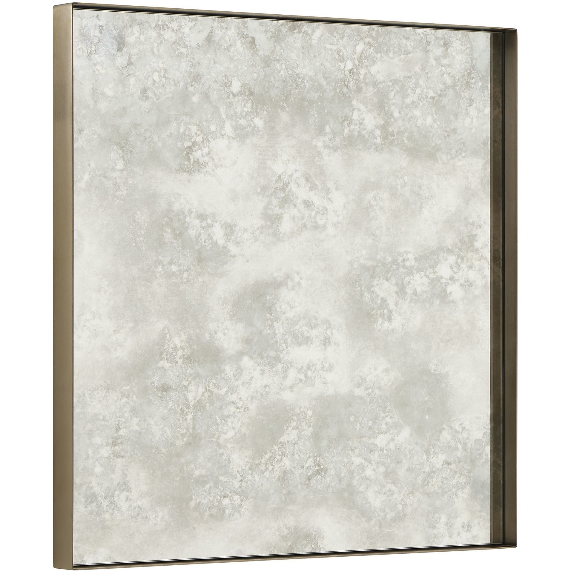 Fredric 24.25 X 24.25 inch Brushed Brass and Antique Style Mirror Mirror