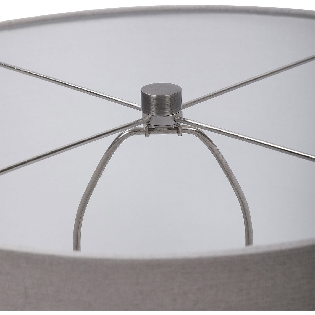 Storm 23 inch 150.00 watt Art Glass with Black Flecks and Brushed Nickel Table lamp Portable Light