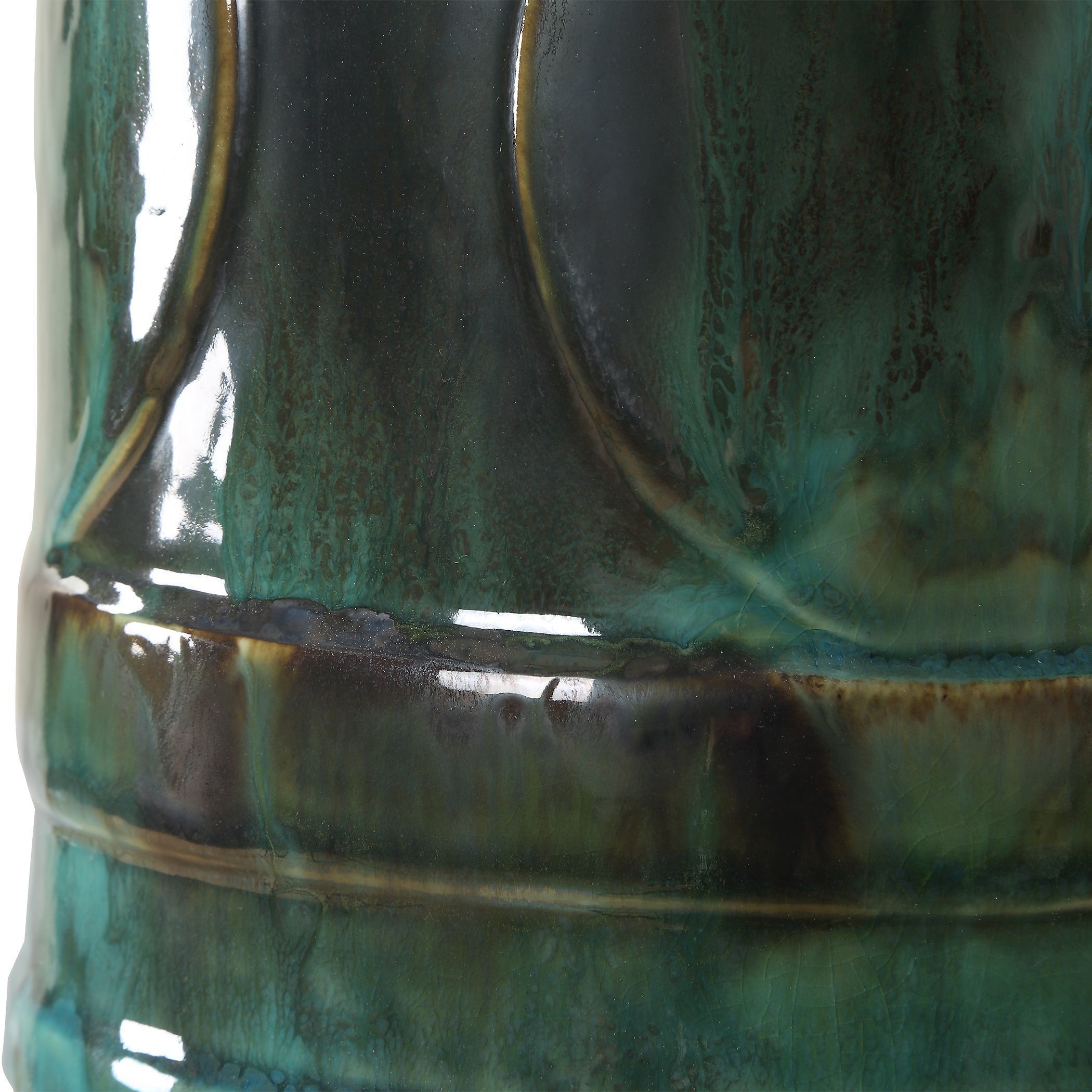 Loch 28.25 inch 150.00 watt Peacock Green And Slate Glaze and Brushed Nickel Table Lamp Portable Light