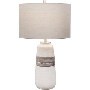 Comanche 27 inch 150.00 watt Off-White Crackle with Distressed Rust Brown Table lamp Portable Light