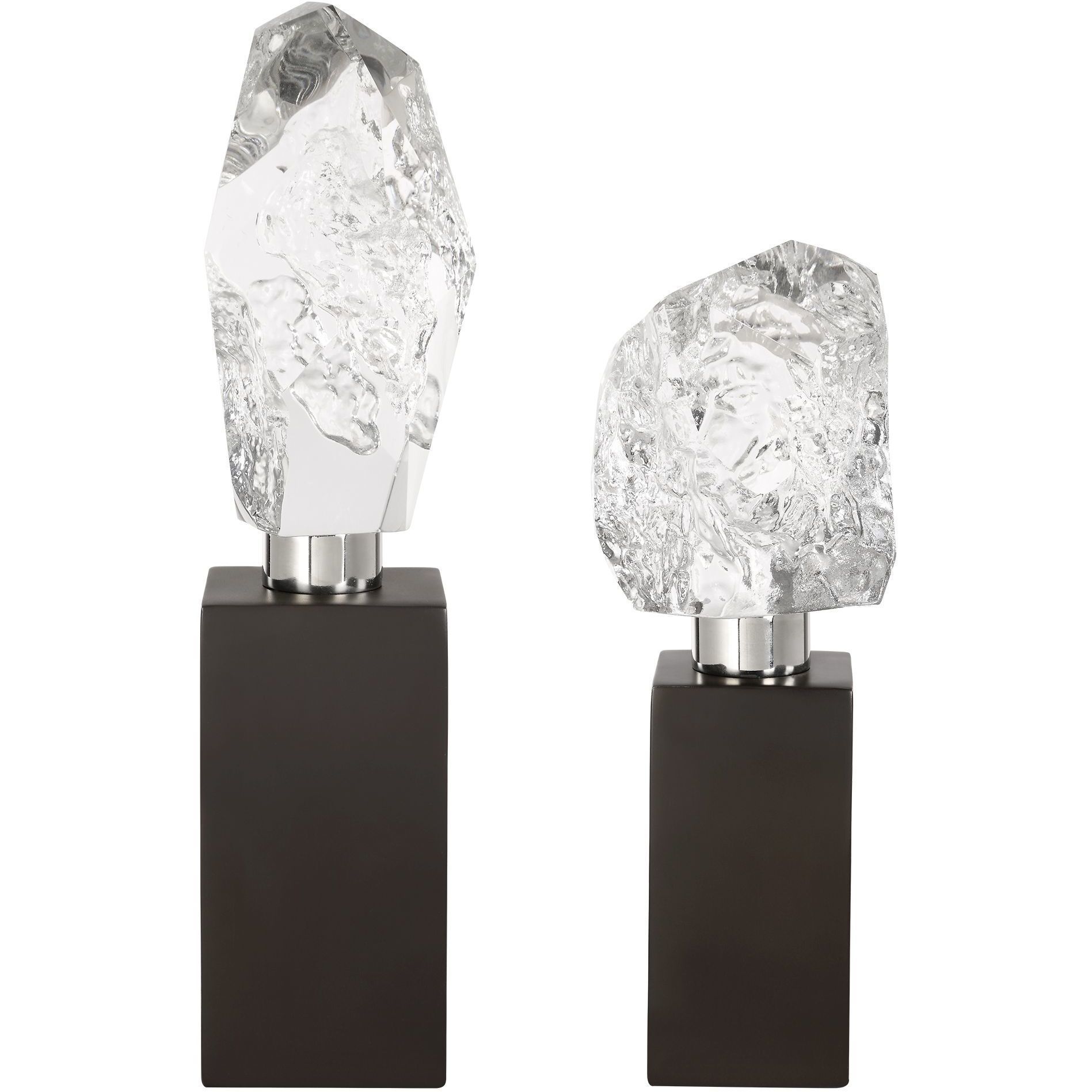 Crystal Peak 13 X 3.5 inch Sculptures, Set of 2