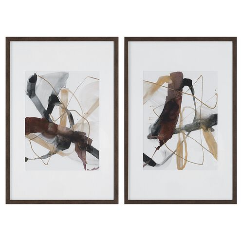 Burgundy Interjection 40 X 27 inch Abstract Prints