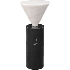 Top Hat 20 X 9 inch Black and White Marble Drink Table